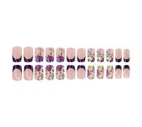 24 PCS SIN FRANCES SIN PULSA EN NIPTS Festival Reutilizable Niñas Falsas Media Presiona Square On Flower Artificial