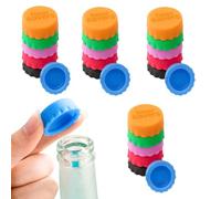 24 PCS Tapon Botella Silicona, Tapones Para Botellas De Cristal, Reutilizables De Alimentaria, Tapones Botella Silicona Duraderos, Multicolor, Universales Para Cerveza, Vino, Refrescos y Agua