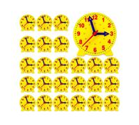 24 Pcs Teaching Clock Kit for Kids, 4 Inch Mini Geared Clocks for Time Telling, Math Development, Yellow Classroom Supplies