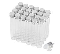 24 PCS Tubos de Ensayo de Vidrio de 30 ml con Tapones de Rosca y Tapas Interiores de plástico, Vial de Muestra de Líquido Transparente Pequeño, Vial a Prueba de Fugas, para Caramelos Flores Plantas