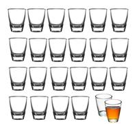 24 PCS Vasos De Chupito, Vaso de vino en Forma de Huevo de 35 ml, Vaso de Vidrio Templado, Vaso Para Beber Directamente, con Base Gruesa, para Aguardiente, Vodka, Ouzo, Sambuca