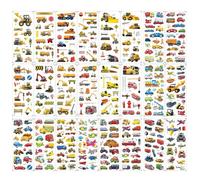 24 Pegatinas 3D de Vehículos de Construcción para Niños - Divertidas Pegatinas para Coches y Vehículos