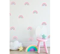 24 pegatinas de pared de arco iris de colores pastel para niños, pegatinas de pared para guardería, dormitorio infantil, extraíble, arte de pared