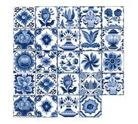 24 pegatinas para azulejos de estilo portugués para azulejos extraíbles y barras de elevador de gran alcance, adhesivos para azulejos impermeables para cocina
