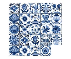 24 pegatinas para azulejos de estilo portugués para azulejos extraíbles y barras de elevador de gran alcance, adhesivos para azulejos impermeables para cocina
