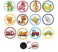 24 Pegatinas para Orinal Que Cambian de Color - Objetivos de Ir al Baño para Niños y Niñas - 12 Patrones de Dinosaurio, Coche y Animal