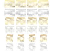 24 peinetas laterales de metal, peinetas para velo, peineta lateral para mujer con dientes para accesorios de cabello con clip de moño plateado y dorado.