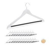 24 perchas ropa Juego perchas blancas madera Perchas pantalones Antideslizantes