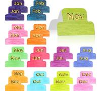 24 Pestañas Mensuales para Planificador Pegatinas Adhesivas de Pestañas de Planificador Mensual Pegatinas Metálicas Neutras Coloridas Accesorios de Diseño Índice Adhesivo Mensual Decorativo