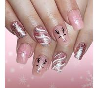 24 pezuñas artificiales de polietileno, plan de vacaciones de invierno, rayas de rosas, tema de ciervo, cinta adhesiva permanente para intercambio de regalos, plan de ciervos persistentes