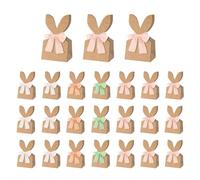 24-Piece Easter Bags, Bunny Ears Paper Treat Bags, Reusable Candy and Goodie Wrap for Birthday or Holiday Party, Perfect for Chocolate, Cake, Dessert, Toys, and Fun Celebration Favors