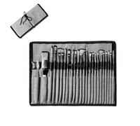 24 Piece Paint Brush Set - Non Shedding Nylon & Wood Brushes with Roll Bag | Professional Art Kit with Palette Knife & Natural Wood Handles | For Acrylic Watercolor Oil Painting, Great Gift for Artist