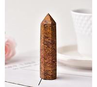 24 piedras naturales de color Torre de punta de cristal Amatista Cuarzo rosa Piedra curativa Mineral de energía Mineral Reiki Obelisco Decoración del hogar-Oro hilado jade_70-80mm