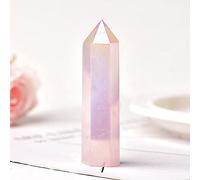 24 piedras naturales de color Torre de punta de cristal Amatista Cuarzo rosa Piedra curativa Mineral de energía Mineral Reiki Obelisco Decoración del hogar-Aura Cuarzo rosa_50-60mm