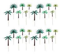24 Piezas Adorno para Tarta Hawaiana Árbol de Coco de Fieltro | Decoración para Cupcakes y Helado, Diseño Creativo para Fiesta Temática de Verano, Estilo Tropical