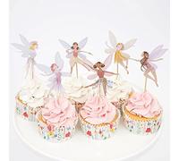 24 Piezas Adornos para Cupcakes de Hadas, Topper de Pastel de Happy Birthday Decoración de Pastel de Hada, Cupcake Toppers Picks para Niñas Cumpleaños, Adorno de Cupcake Ballet Decoracion Tartas