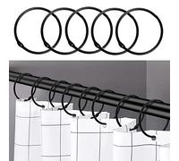 24 Piezas Anillas para Cortina de Ducha de Acero Inoxidable, Anillos de Metal Resistentes para Barra Redonda, Accesorios de Ducha para Baño, Ventana, Ducha, Hogar (Negro)