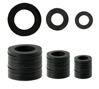 24 Piezas Arandelas, Arandelas Redondas Planas, Arandela Aislante Separador Surtido Kit para Plomería de Reparación,1/2 Pulg, 3/4 Pulg, 30 mm (1,18 Pulg.) OD 20 mm (0,8 Pulg.) DI, Negro
