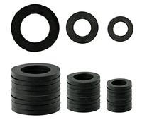 24 Piezas Arandelas, Arandelas Redondas Planas, Arandela Aislante Separador Surtido Kit para Plomería de Reparación,1/2 Pulg, 3/4 Pulg, 30 mm (1,18 Pulg.) OD 20 mm (0,8 Pulg.) DI, Negro