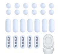 24 Piezas Asiento De Inodoro Parachoques, Topes De Inodoro Parachoques, Topes De Tapa De Inodoro Transparentes, Amortiguador De Reemplazo De Inodoro, para Hoteles Familiares （Blanca）