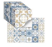 24 Piezas Azulejos Adhesivos Vinilo Autoadhesivo Pegatinas De Pared Impermeables Para Cocina Baño Azulejo Pared Chimenea Armario Pegatinas Decorativas,HZ-37,10x10cm