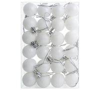 24 Piezas Bolas de Navidad de 30 mm Decoraciones Inastillables Esferas para Árbol de Navidad Mini Bolas Colgantes para Árbol de Navidad Vacaciones Bodas Fiestas Ornamentos, Blanco