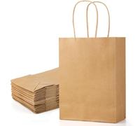 24 Piezas Bolsas de Regalo de Papel Kraft, 15 x 8 x 21 cm Con Asas, Para Regalos, Bodas, Fiestas, Hazlo Tú Mismo y Venta al por Menor