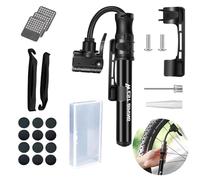 24 Piezas Bomba de Aire para Bicicleta, Bomba de Bicicleta con Parches Redondos, Bandas de Presión Metálicas, Palancas de Neumáticos, Cajas de Almacenamiento para Bicicleta, MTB, Motocicleta
