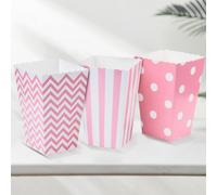 24 Piezas Cajas Palomitas, Bolsas Palomitas, Popcorn Box, Caja de Palomitas de Maíz, Bolsas de Palomitas de Maíz, para Cine Teatro, Cumpleaños Fiestas, Temáticas Noches de Cine (Rosa)