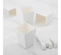 24 Piezas Cajas Palomitas, Bolsas Palomitas, Popcorn Box, Caja de Palomitas de Maíz, Bolsas de Palomitas de Maíz, para Cine Teatro, Cumpleaños Fiestas, Temáticas Noches de Cine (Blanco)