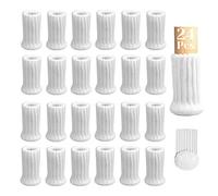 24 Piezas Calcetines para Patas de Silla de Mesa con Almohadillas de Fieltro, MERYSAN Elásticos Protectores de Patas de Madera Gruesa, Muebles Tapa de Cubre-Antideslizante Antiarañazos(Blanco)