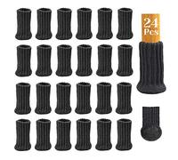 24 Piezas Calcetines para Patas de Silla de Mesa con Almohadillas de Fieltro, MERYSAN Elásticos Protectores de Patas de Madera Gruesa, Muebles Tapa de Cubre-Antideslizante Antiarañazos(Gris Oscuro)