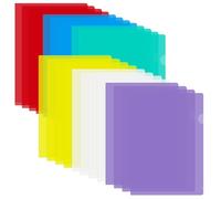 24 Piezas Carpeta Fundas Plastico A4, 6 Colores Portafolios de Plástico, Fundas Palastico A4 de Colores, Fundas Plastico a4 Transparente, Carpeta Protectora para Oficina, Escuela, Trabajo, Informe