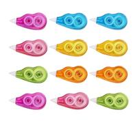 24 Piezas Cinta Correctora Portátil Escolar de 12m, Color Claro | As y Resina Dióxido de Titanio, Uso Ambidiestro, Corrige Rápido, Reescribible Bolígrafo o Lápiz Color Aleatorio