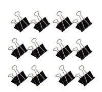 24 Piezas Clips Metálicos de Oficina de 50mm, Negros | Diseño de Milano, Metal Resistente, Asas Desmontables, Uso Escolar Verduras, Caja de 1