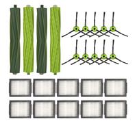 (24 Piezas) Combo i5 Compatibles con iRobot Roomba Combo i5, i5+, j5, j5+ Robot Aspirador, 4 Cepillos de Rodillos de goma, 10 Cepillos Laterales, 10 Filtros HEPA, Kit de Accesorios de 24 Piezas