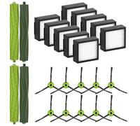 (24 Piezas) Combo j9+ Accesorios Compatibles con iRobot Roomba Combo j7+/ Combo j9+/ Combo 10 Max Robot Aspirador, 4 Cepillos de Rodillos, 10 Cepillos Laterales, 10 Filtros HEPA, kit de recambios