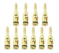 24 piezas Conector Banana de Audio 4mm Chapado en Oro para altavoces | Aleación Dorada, Apertura de Tornillo, Acepta Cable hasta 4mm, para Amplificadores y Mantenimiento