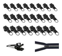 24 Piezas Cremallera, Alluring Kit de Reparación de Cremalleras, Reemplazo de Cremallera Kit, Cursor Cremallera con Instale los Alicates para Chaqueta, Bolso, Maletas, Mochilas,cremallera reparación