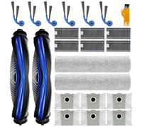 24 Piezas de Accesorios para Ecovacs Deebot T80 Omni /T80/X8 Pro Omni/X8 Omni Aspiradores de Polvo,2 Cepillos Principales,2 Rodillos de Limpieza Mopp,6 Filtros, 6 Sacos de Polvo,6 Cepillos Laterales