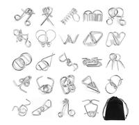 24 Piezas De Anillos De Desbloqueo De Inteligencia Para Niños, 1 Pieza De Bolsa De Almacenamiento, Juego Educativo, Anillo De Rompecabezas, Anillo De Bloqueo De Inteligencia