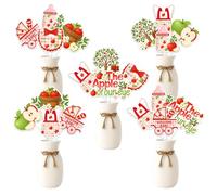 24 piezas de Apple Centerpieces Sticks of Our Eye Baby Shower Decorations Mesa de otoño Impresión de doble cara para mujeres Decoraciones temáticas de frutas Suministros de fiesta