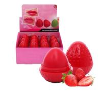 24 Piezas de Bálsamo Labial de Fresa con Forma Encantadora para Mujer y Niña, Bálsamo Labial Hidratante de Larga Duración