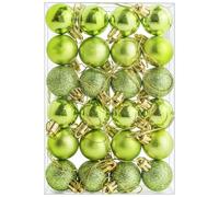 24 piezas de bolas de Navidad de 30 mm, adornos para árbol de Navidad irrompibles, mini bola colgante para árbol de Navidad, bolas de Navidad verdes para decoración de fiesta, boda, celebración