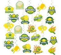 24 piezas de decoración colgante de pickleball, remolinos colgantes de techo, remolinos de pickleball, suministros de fiesta de cumpleaños para decoración de fiesta de pickleball, decoraciones