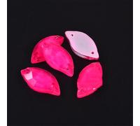 24 piezas de diamantes de imitación de cristal de neón para coser en hojas de 9 x 20 mm, piedras de fondo plano para decoración de ropa, rosa neón, 9 x 20 mm, 24 unidades