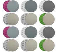 24 piezas de discos de lijado de 125 mm con, granos 1000/1500/2000/3000/4000/5000, rollo de papel de lija para lijar madera, discos de lijado para húmedo seco para madera, metal y automóviles.