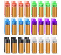 24 piezas de dispensadores de especias portátiles con cuchara incorporada, recipientes de especias de camping de 6 ml, juego de recipientes de especias de vidrio