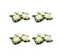 24 Piezas de Flores de Loto de Espuma Flotante Artificial,con Adornos de Nenúfar, Marfil,para Patio Koi Pond Pool Aquarium Home Garden Wedding