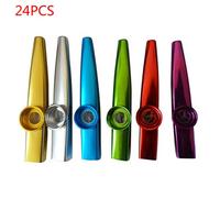 24 piezas de metal colorido Kazoos instrumentos musicales para premios y fiestas, instrumentos musicales fáciles de aprender